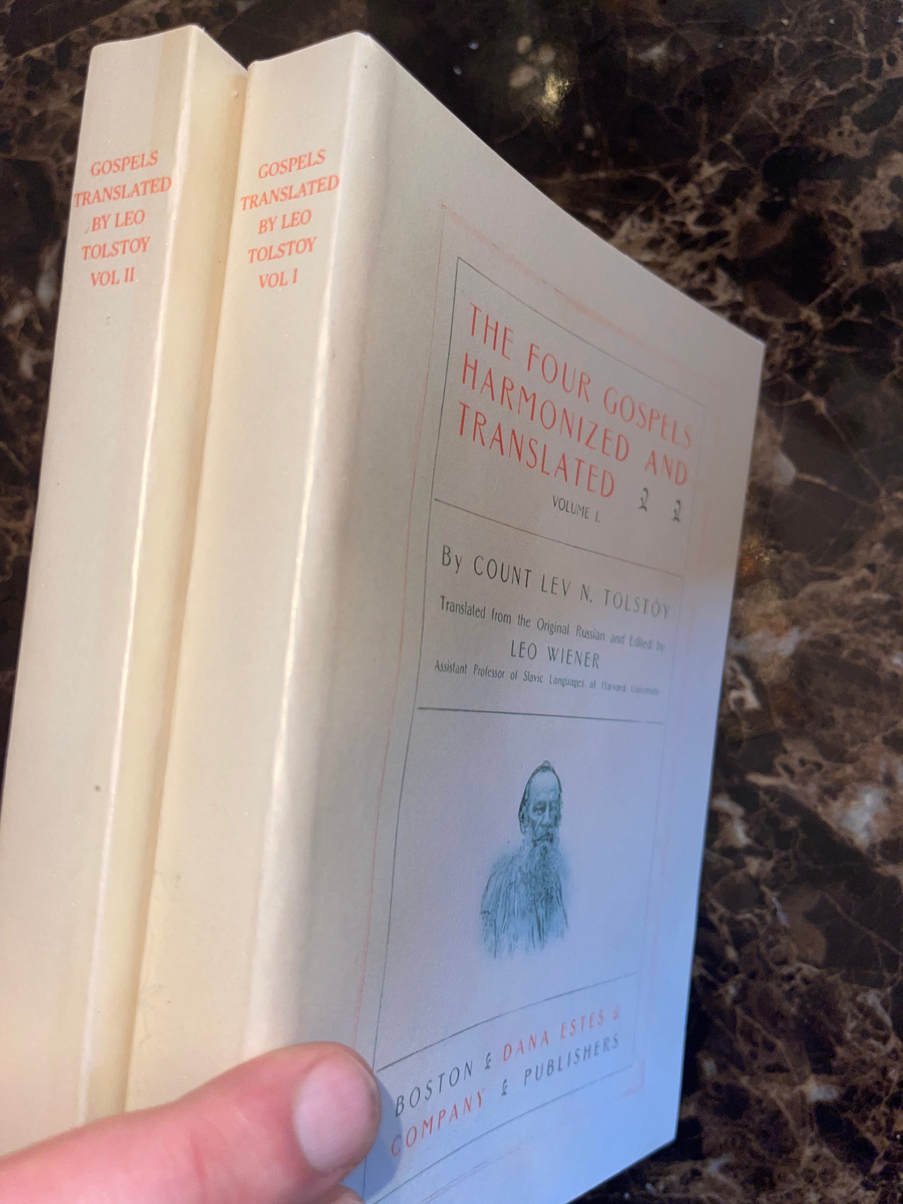 Leo Tolstoy's Translation of the Gospels from the Greek, 1904 (2 Volume Set, 900 Pages)