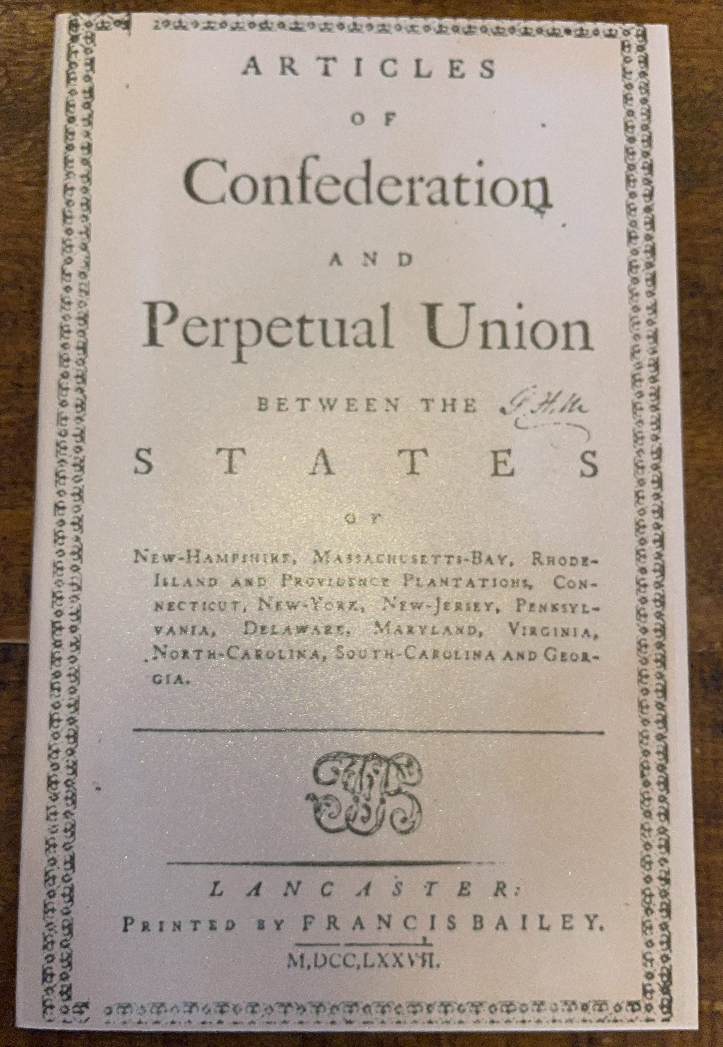 Articles of Confederation & Perpetual Union