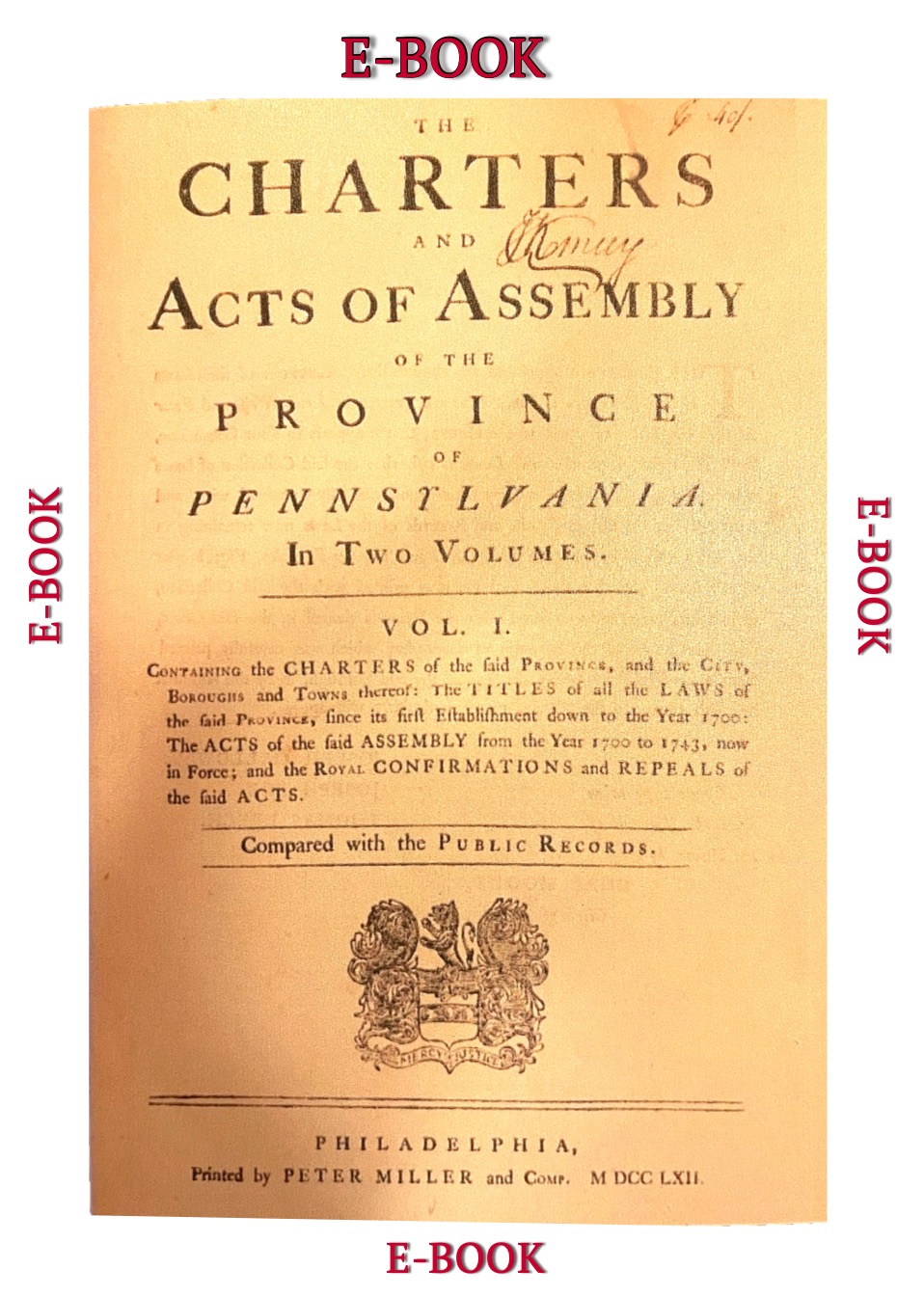 E-BOOK: PA Congress & Charters Records 1682-1759 (Facsimile) Proof of White Slavery