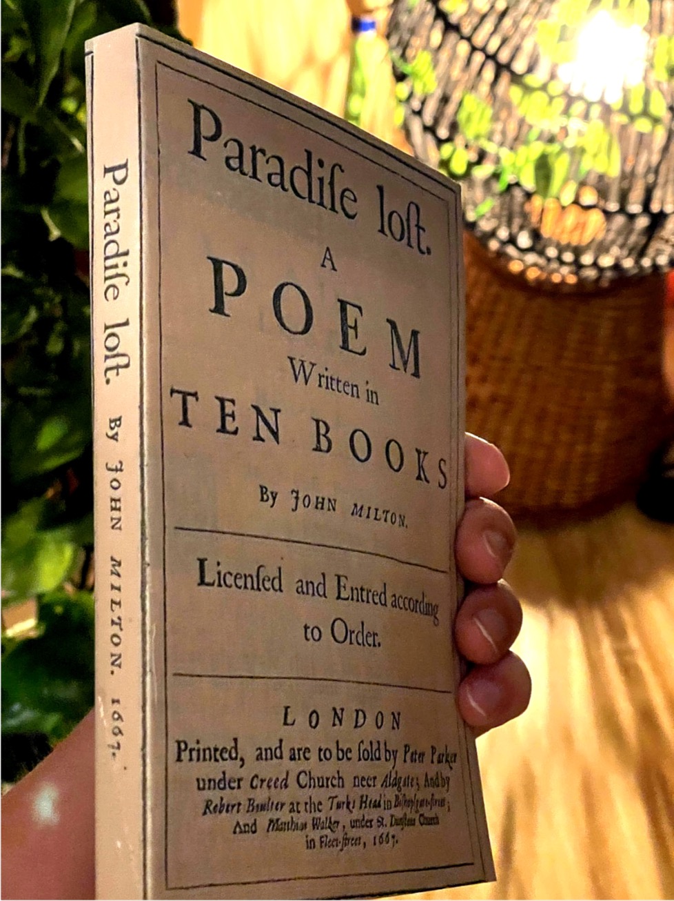 Paradise Lost (1667 1st edition facsimile) A Poem written in 10 books by John Milton - Image 10