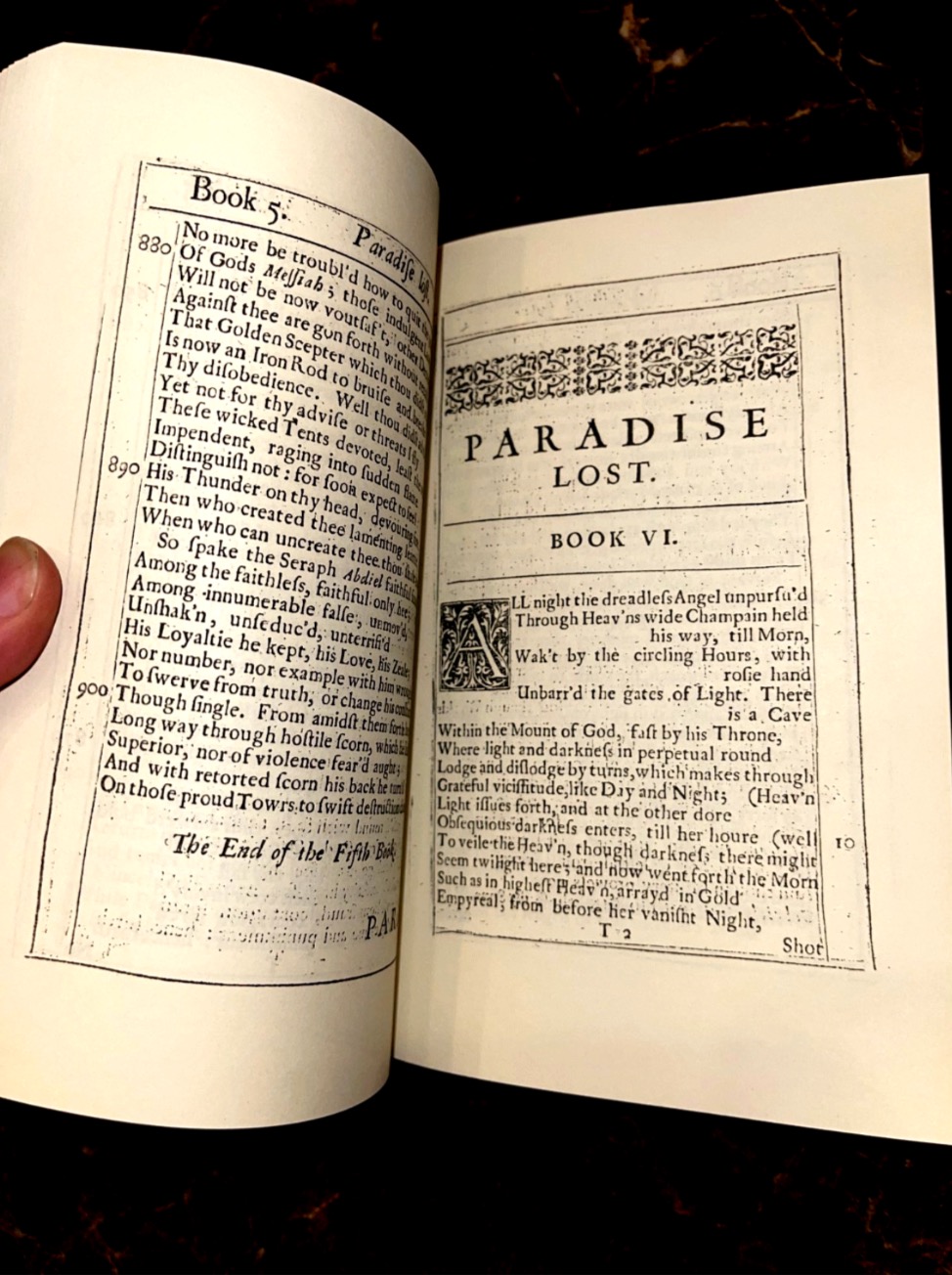 Paradise Lost (1667 1st edition facsimile) A Poem written in 10 books by John Milton - Image 7