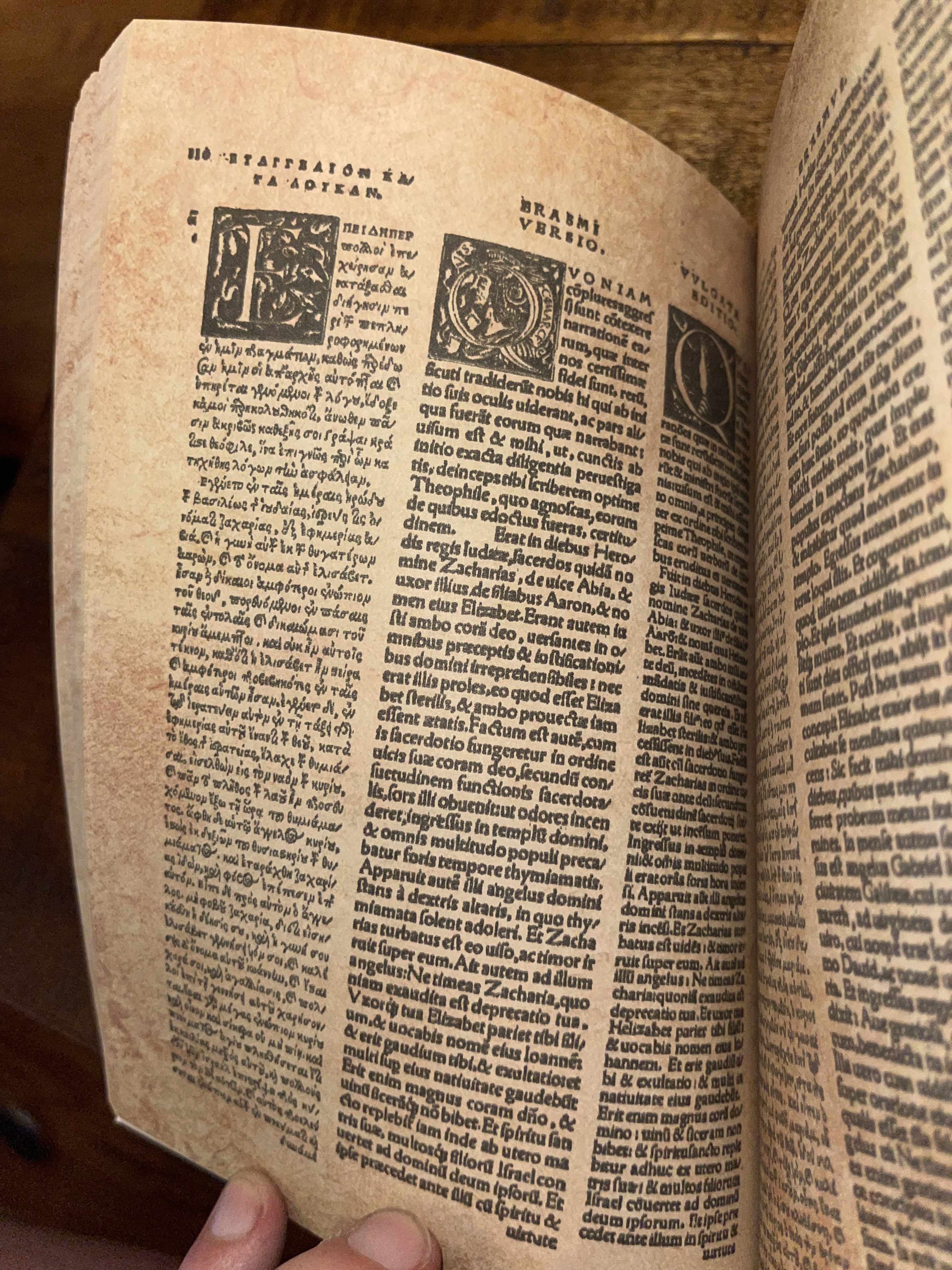 1527 Erasmus New Testament (THREE PARALLEL ROWS W/ VULGATE ED) RARE Greek Latin DELUXE - Image 8