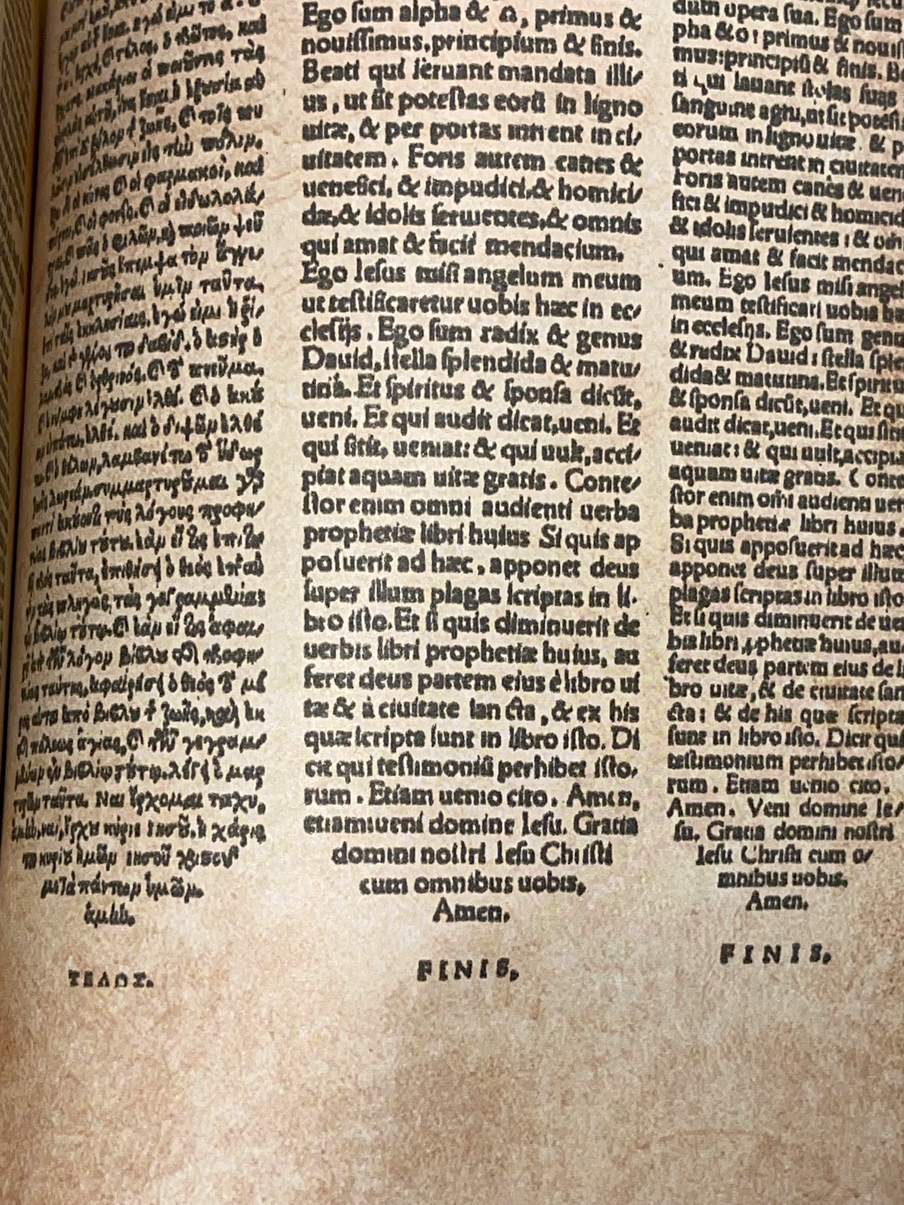 1527 Erasmus New Testament (THREE PARALLEL ROWS W/ VULGATE ED) RARE Greek Latin DELUXE - Image 5