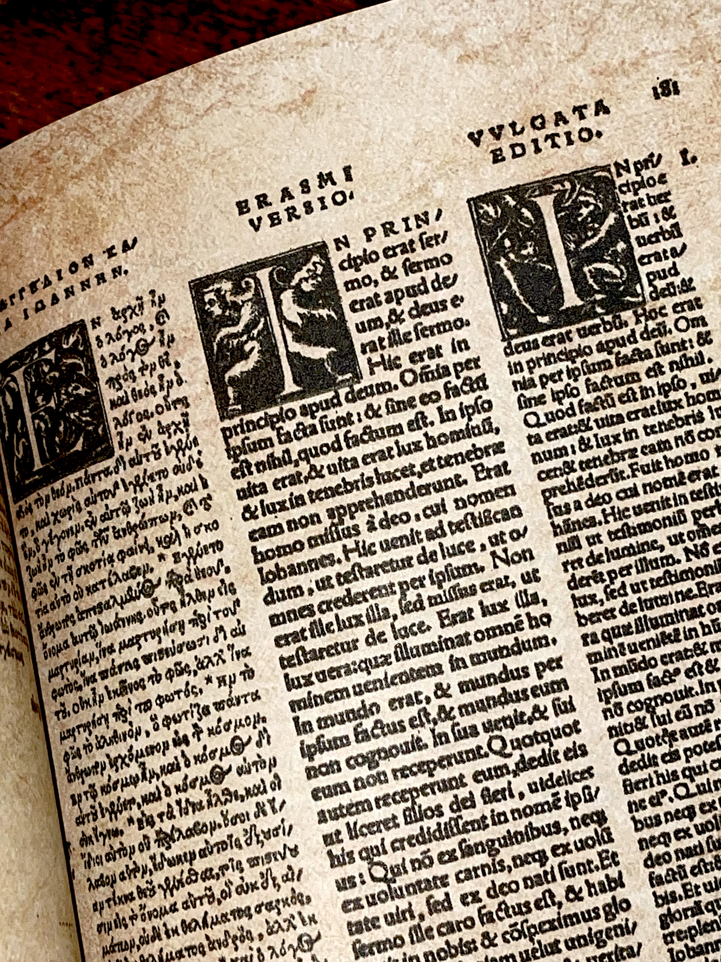 1527 Erasmus New Testament (THREE PARALLEL ROWS W/ VULGATE ED) RARE Greek Latin DELUXE